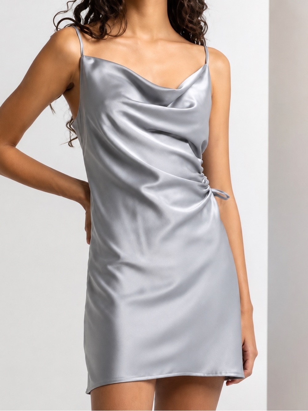 West of Melrose silver side cut out mini dress, small